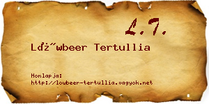 Löwbeer Tertullia névjegykártya